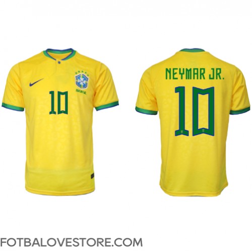 Brazílie Neymar Jr #10 Domácí Dres MS 2022 Krátkým Rukávem